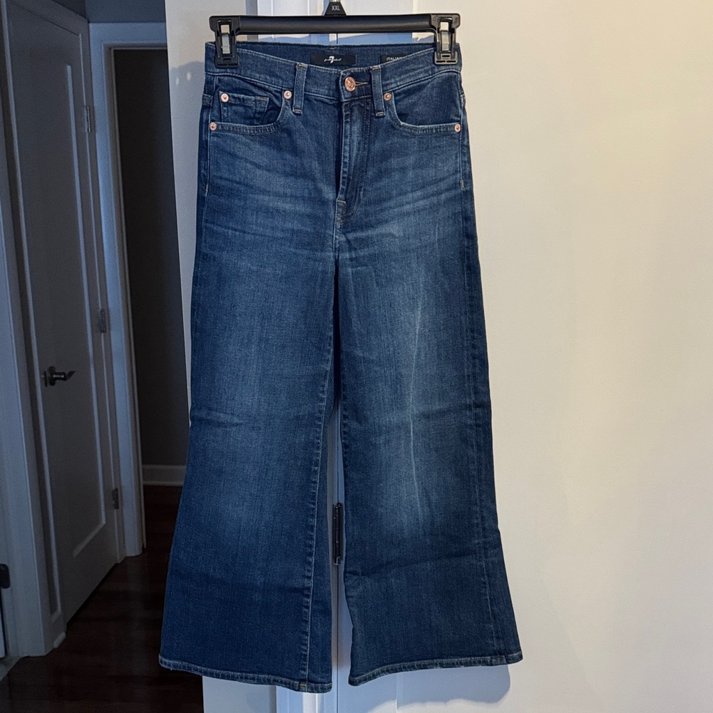 7 For All Mankind Indigo Wide Leg Jeans